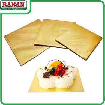 GOLD CAKE BOARD 8INC(SQ)